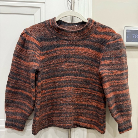 Veronica Beard Black and Orange Striped Sweater - Picture 1 of 10